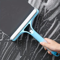 3-In-1 Shower Scraper Cleaner Bathrooms Glass Cleaning Mirror with Watering Can Squeegee Clean Floor Window Tool Water Wiper