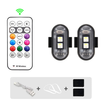 RGB Led Car Strobe Lights Motorcycle LED Flash Position Wireless Light Aircraft Airplane Helicopter Warning Lights Accessories