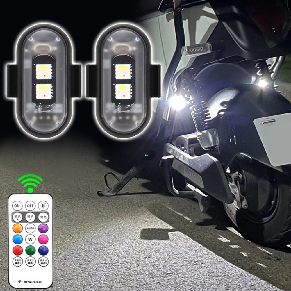 RGB Led Car Strobe Lights Motorcycle LED Flash Position Wireless Light Aircraft Airplane Helicopter Warning Lights Accessories