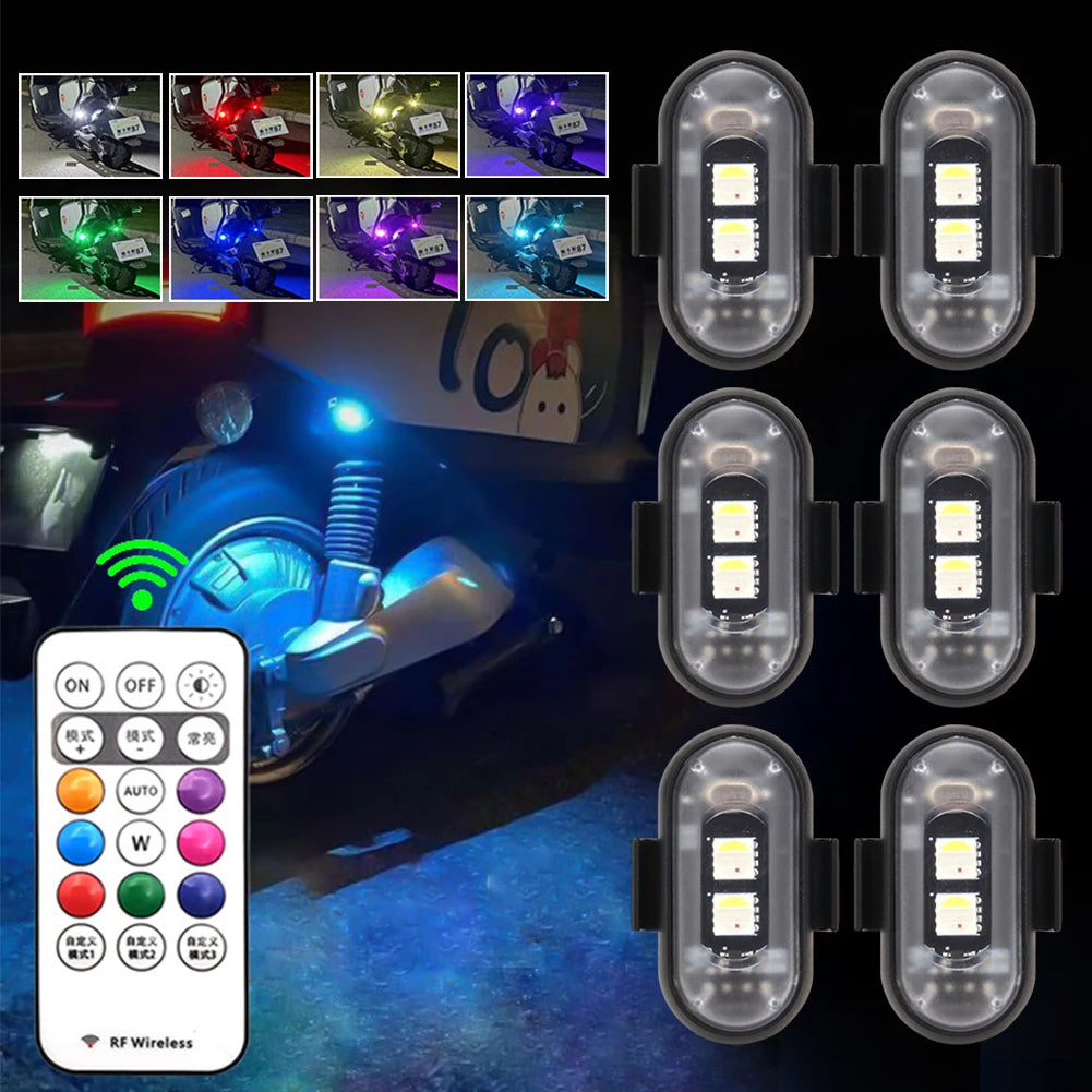 RGB Led Car Strobe Lights Motorcycle LED Flash Position Wireless Light Aircraft Airplane Helicopter Warning Lights Accessories