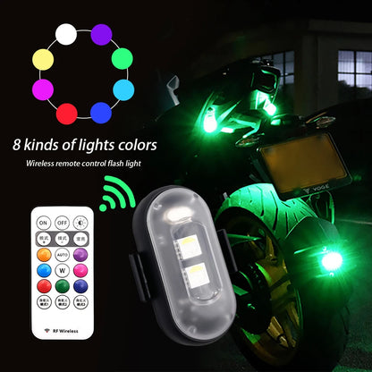 RGB Led Car Strobe Lights Motorcycle LED Flash Position Wireless Light Aircraft Airplane Helicopter Warning Lights Accessories