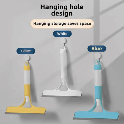 3-In-1 Shower Scraper Cleaner Bathrooms Glass Cleaning Mirror with Watering Can Squeegee Clean Floor Window Tool Water Wiper