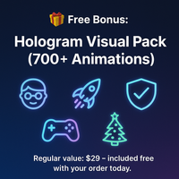 🎁 Free Gift Included: Hologram Visual Pack (700+ Animations)